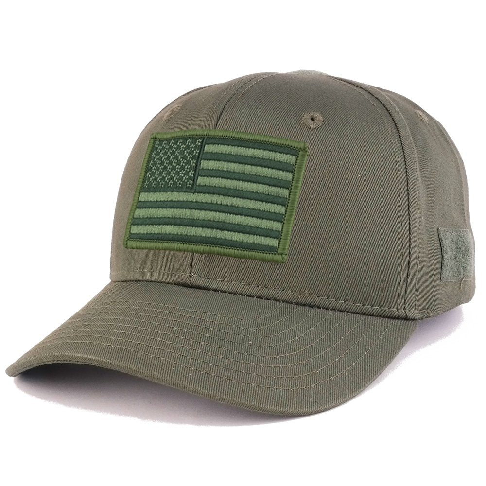 Armycrew USA Flag Olive 2 Embroidered Tactical Patch Adjustable Structured Operator Cap