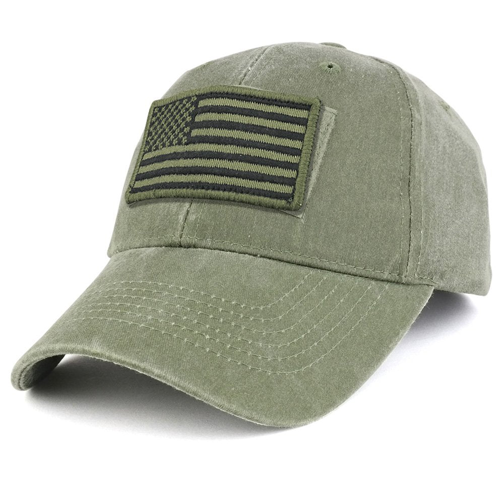 Armycrew USA Olive Flag Tactical Patch Cotton Adjustable Baseball Cap