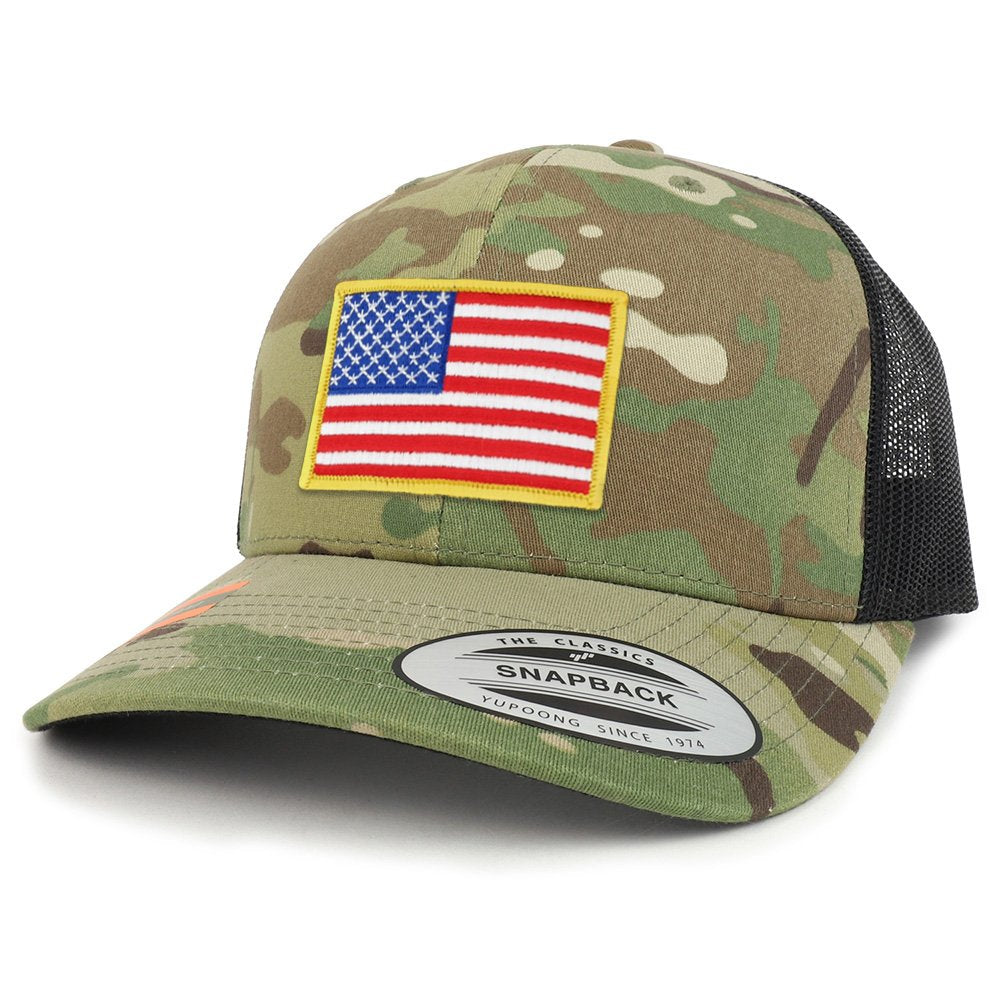 Armycrew Assorted USA Patch Camouflage Structured Trucker Mesh Baseball Cap