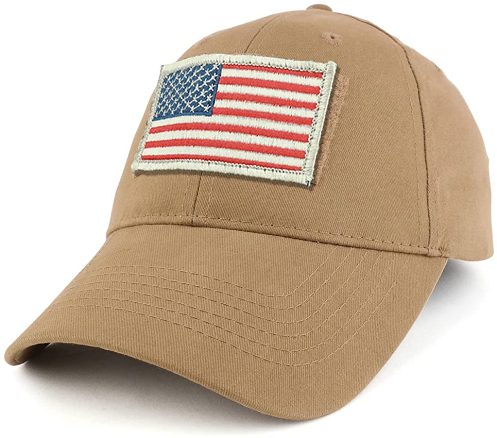 Armycrew USA White Flag Tactical Patch Cotton Adjustable Baseball Cap