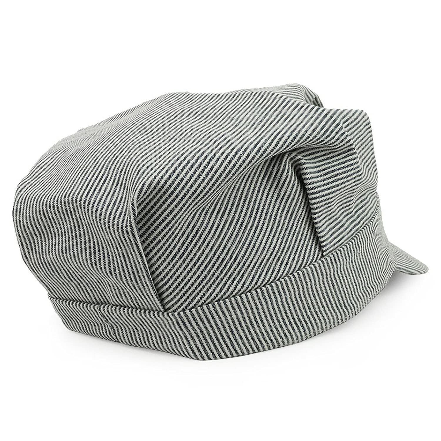 Armycrew Made in USA Striped Rail Road Train Engineer Conductor Adult Cap