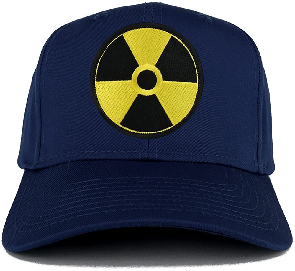 Radiation Circular Black Yellow Embroidered Iron on Patch Adjustable Baseball Cap