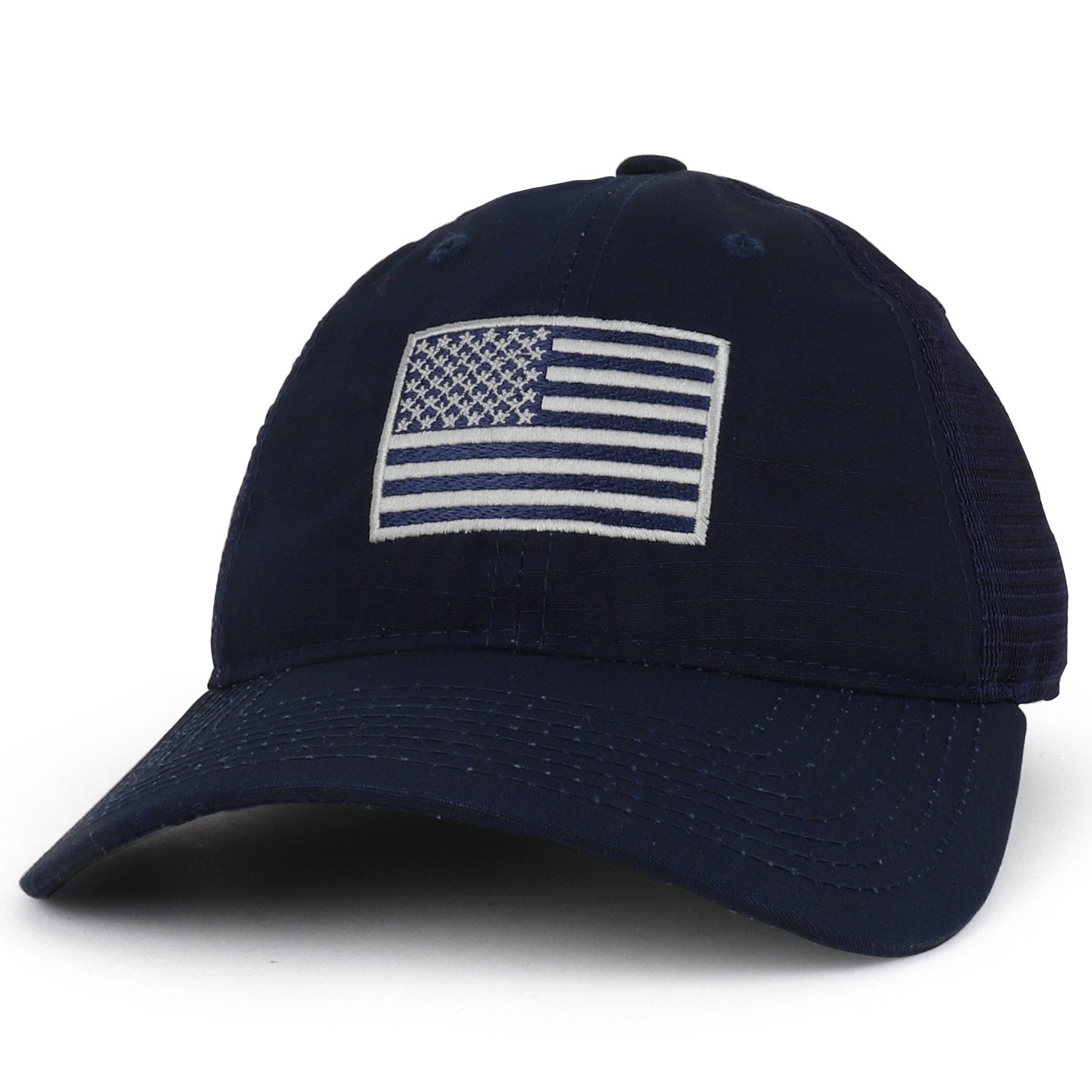 Armycrew USA Flag Patch Embroidered Ripstop Trucker Mesh Back Cap