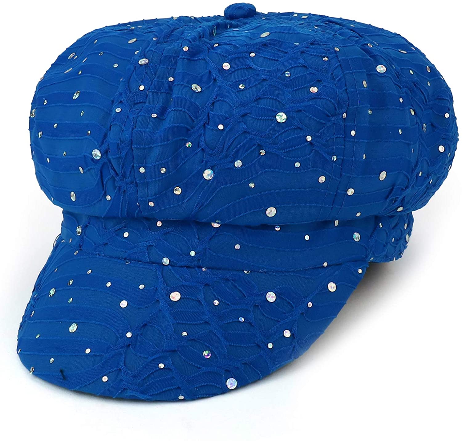 Armycrew Elastic Band Sparkle Sequin Glitter Newsboy Cap