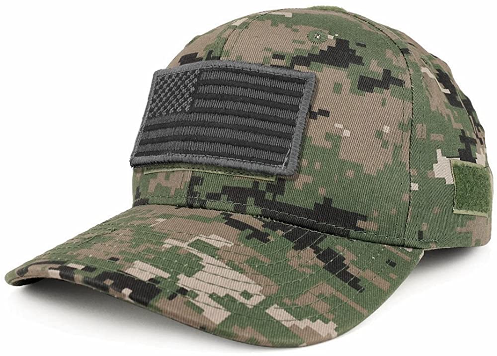 Armycrew USA Grey Flag Tactical Patch Structured Operator Baseball Cap