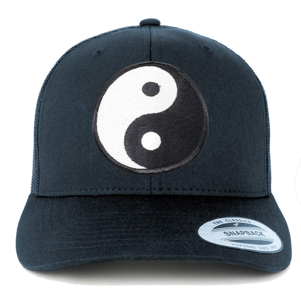 Armycrew White Yin Yang Patch Mesh Trucker Cap