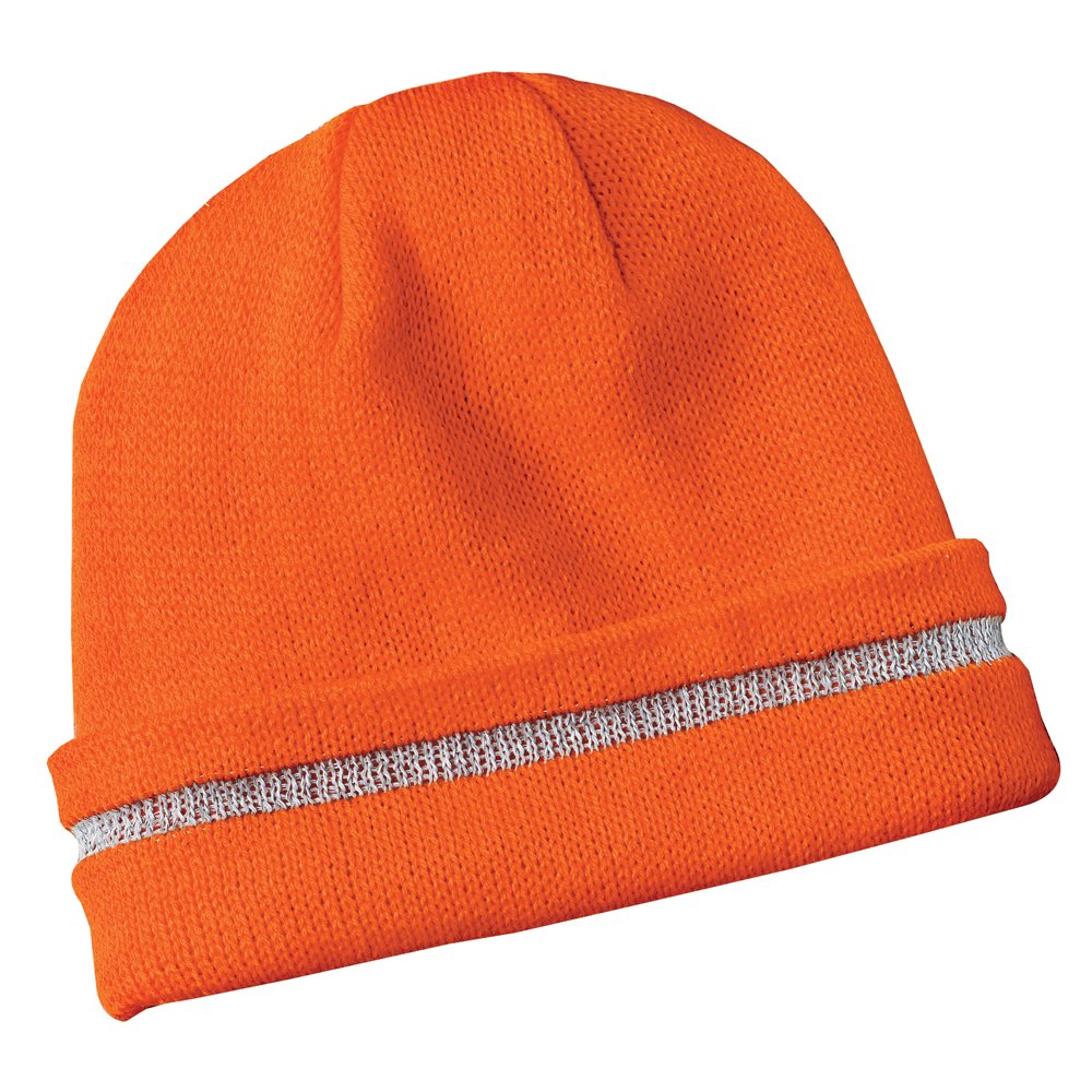 Armycrew Enhanced Visibility Warm Cuff Beanie Hat with Reflective Stripe