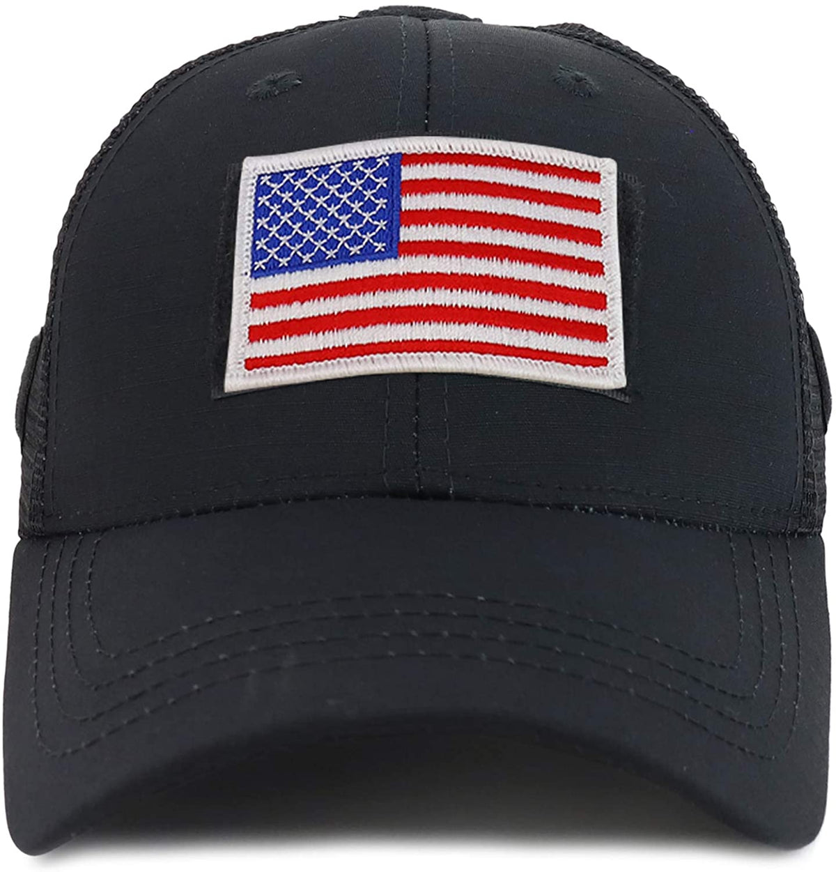 Armycrew American Flag Original Tactical Embroidered Patch Trucker Mesh Back Cap