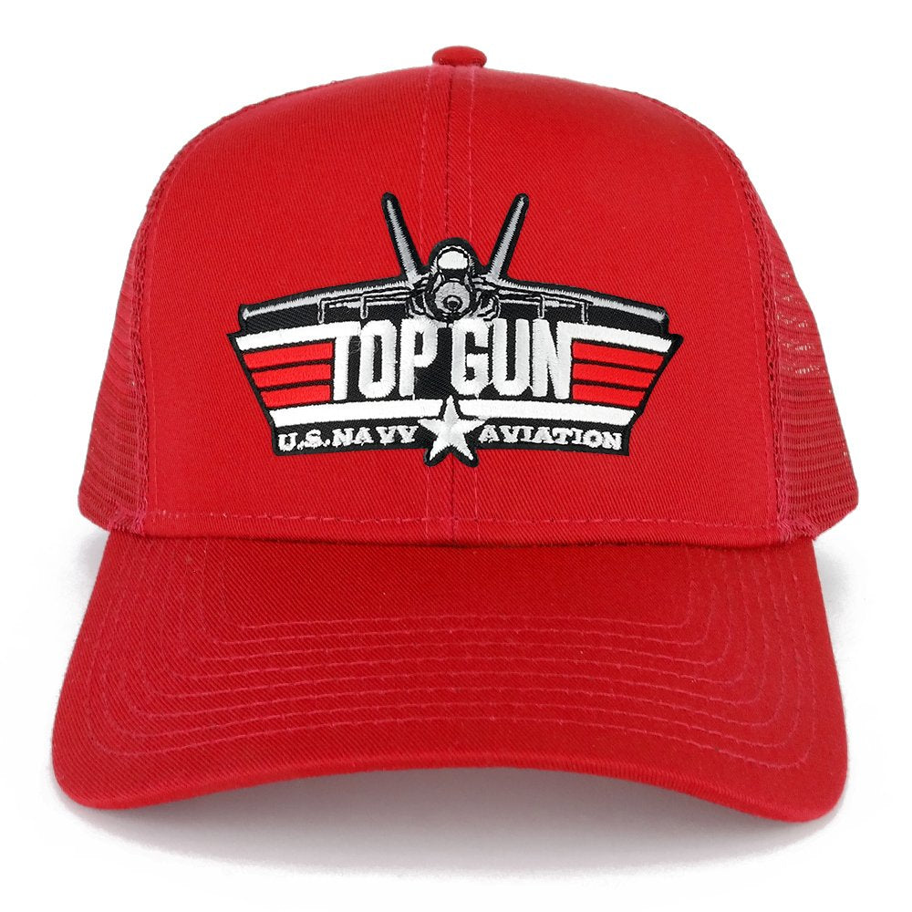 Top Gun USN Aviation Jet Embroidered Iron on Patch Mesh Trucker Cap