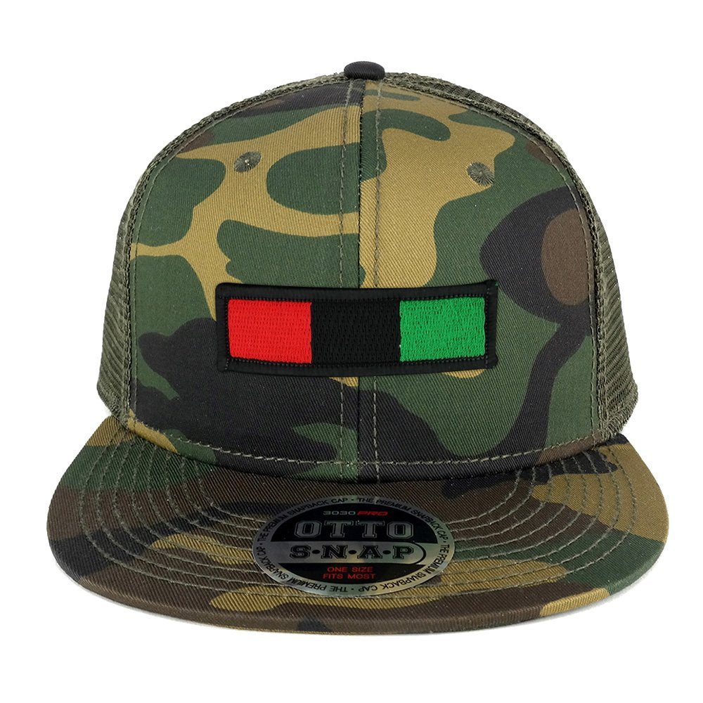 Africa Red Black Green Embroidered Iron on Patch Camo Flat Bill Snapback Mesh Cap