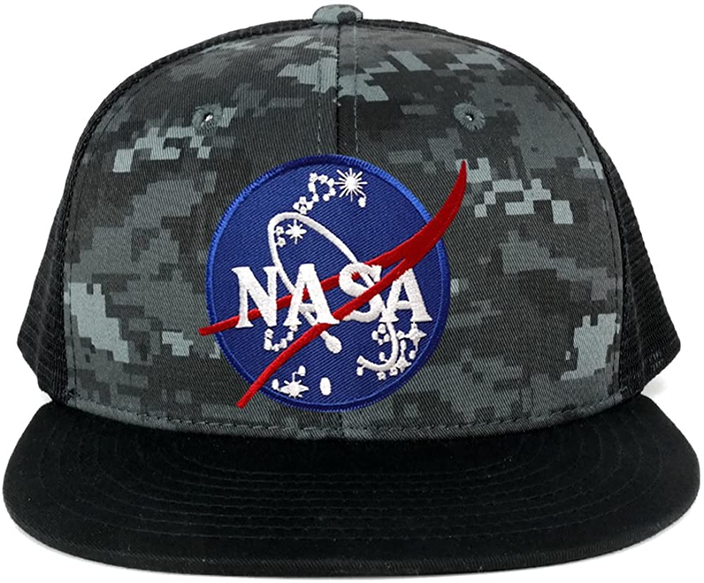 NASA Insignia Space Emblem Embroidered Iron on Patch Snapback Trucker Mesh Cap - BNB