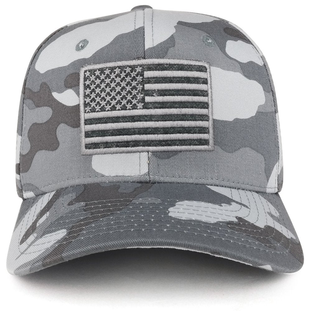 Armycrew American Flag Embroidered Camo Tactical Operator Structured Cotton Cap