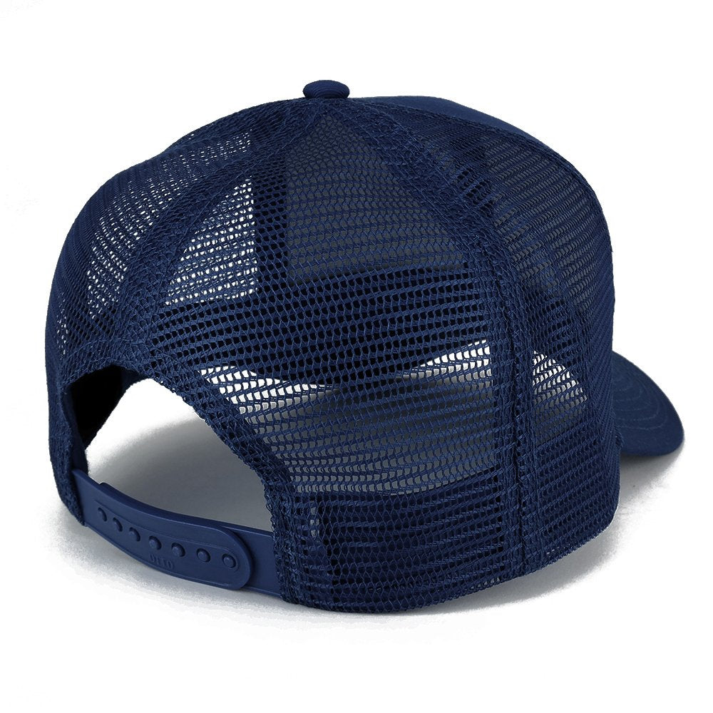 Armycrew XXL Oversize USA Small Side Flag Patch Mesh Back Trucker Baseball Cap - Navy