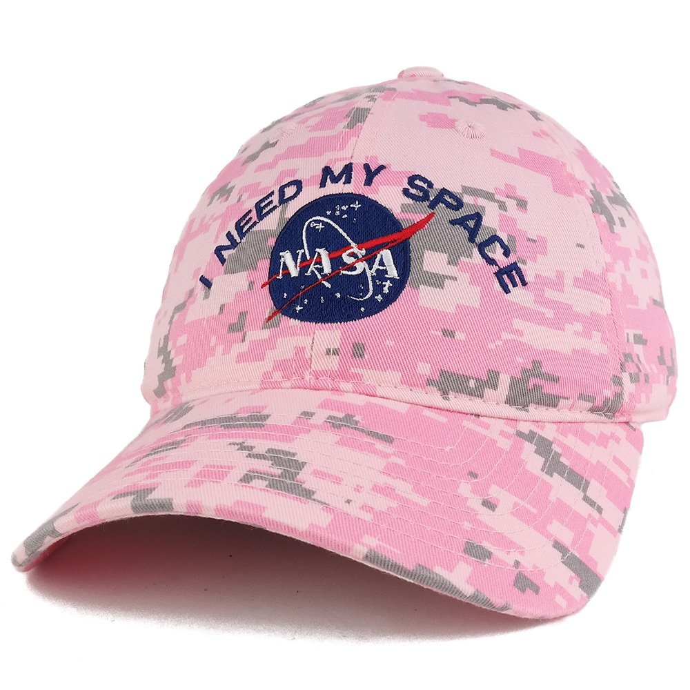 NASA, I Need My Space Embroidered Low Profile Adjustable Camo Cap