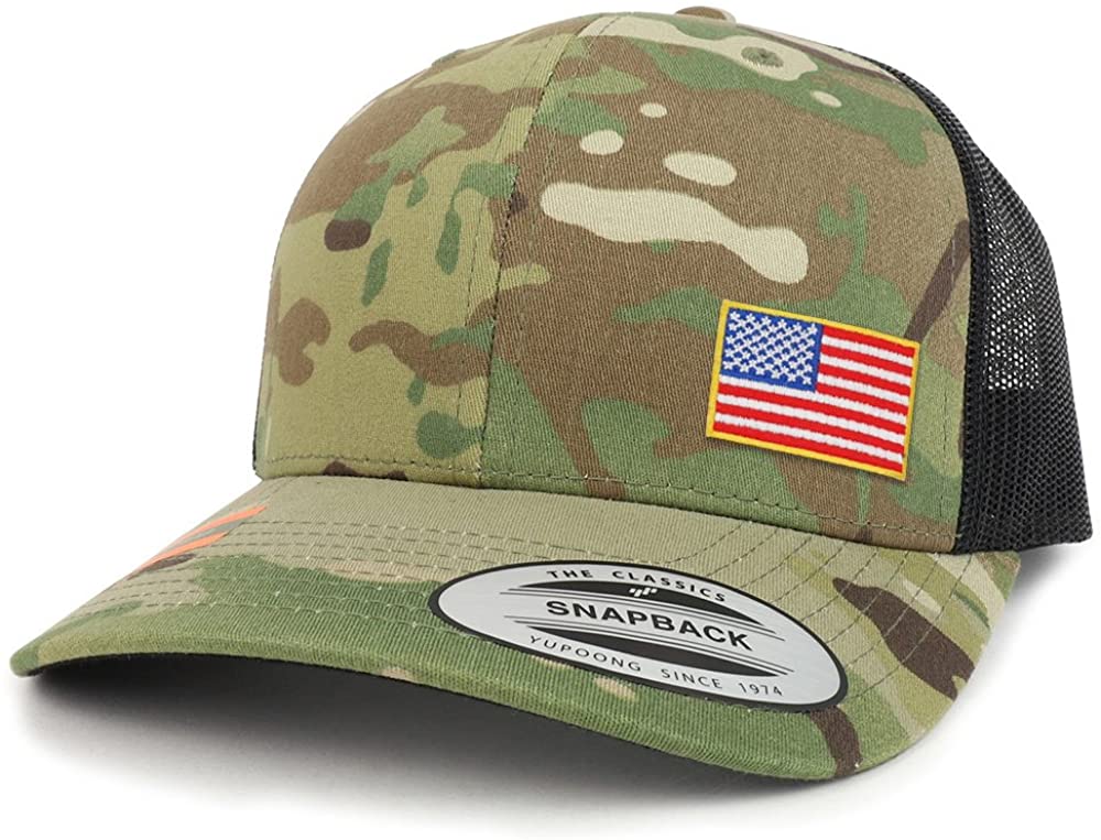 Armycrew Assorted USA Patch Camouflage Structured Trucker Mesh Baseball Cap