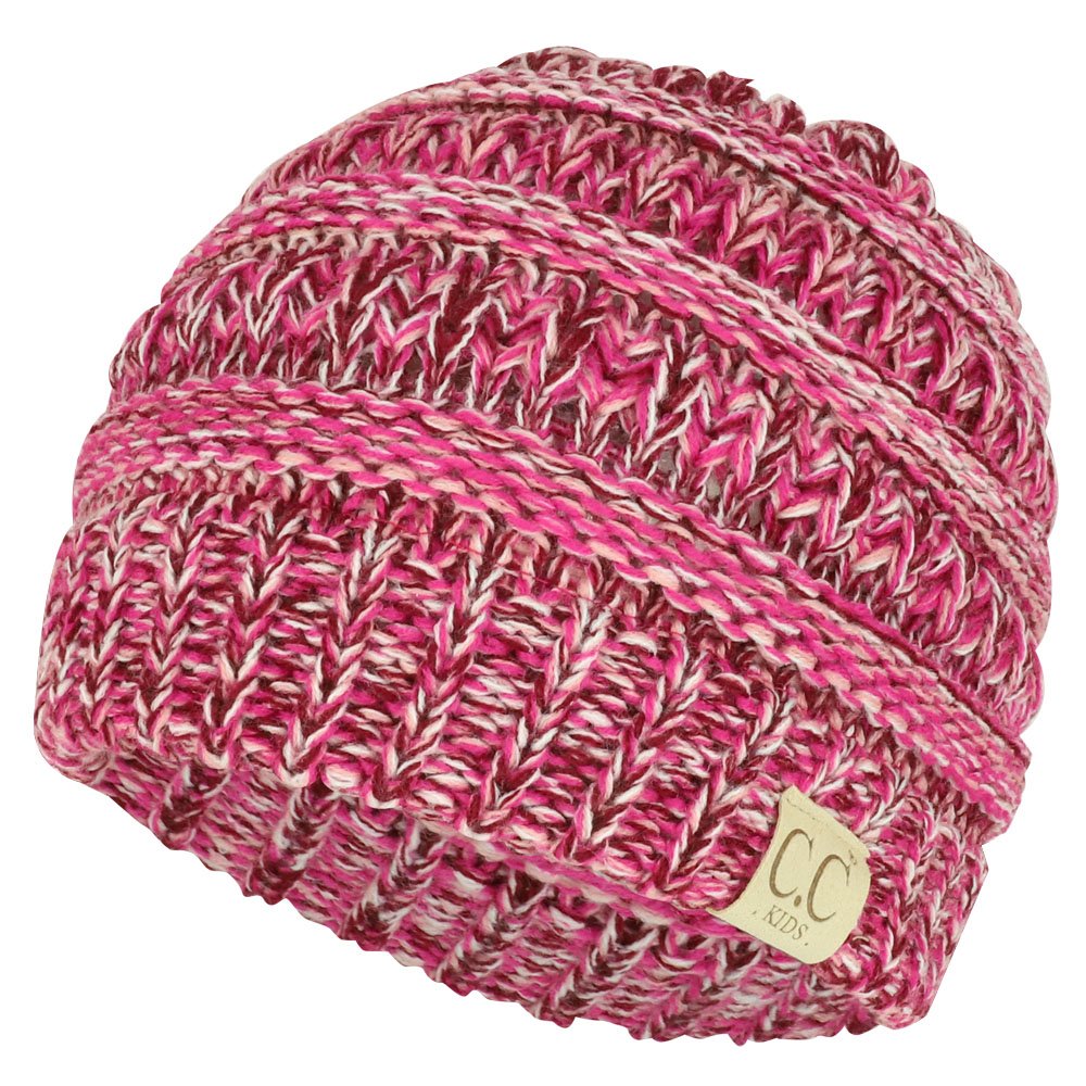 Kids 4-Tone Multi Color Knit Winter Beanie Hat