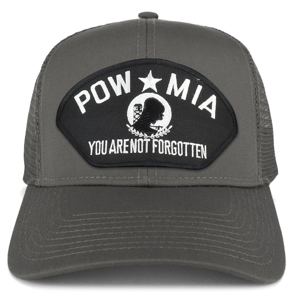 Armycrew XXL Oversize POW MIA Not Forgotten Large Patch Mesh Back Trucker Cap