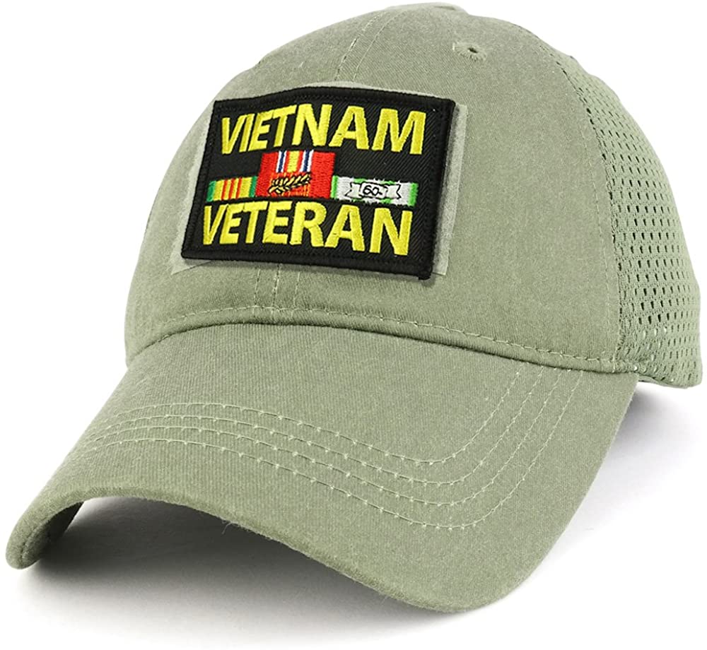 Armycrew Vietnam Veteran Tactical Patch Cotton Adjustable Trucker Cap