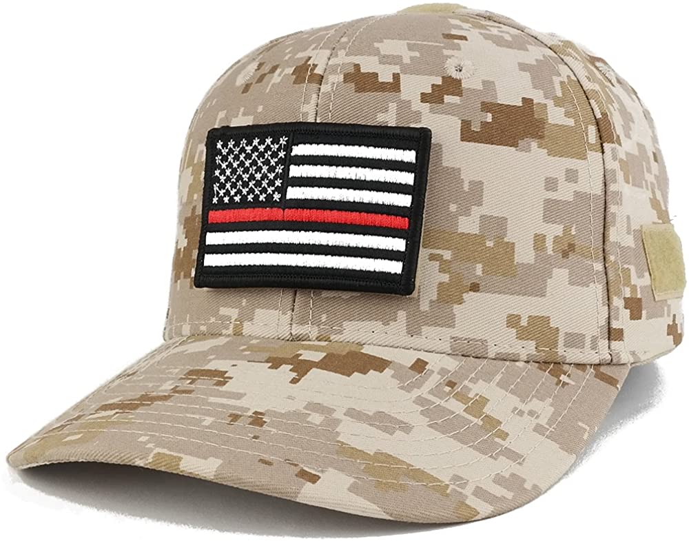 Thin Red Line Tactical Embroidered USA Flag Patch Adjustable Structured Operator Cap