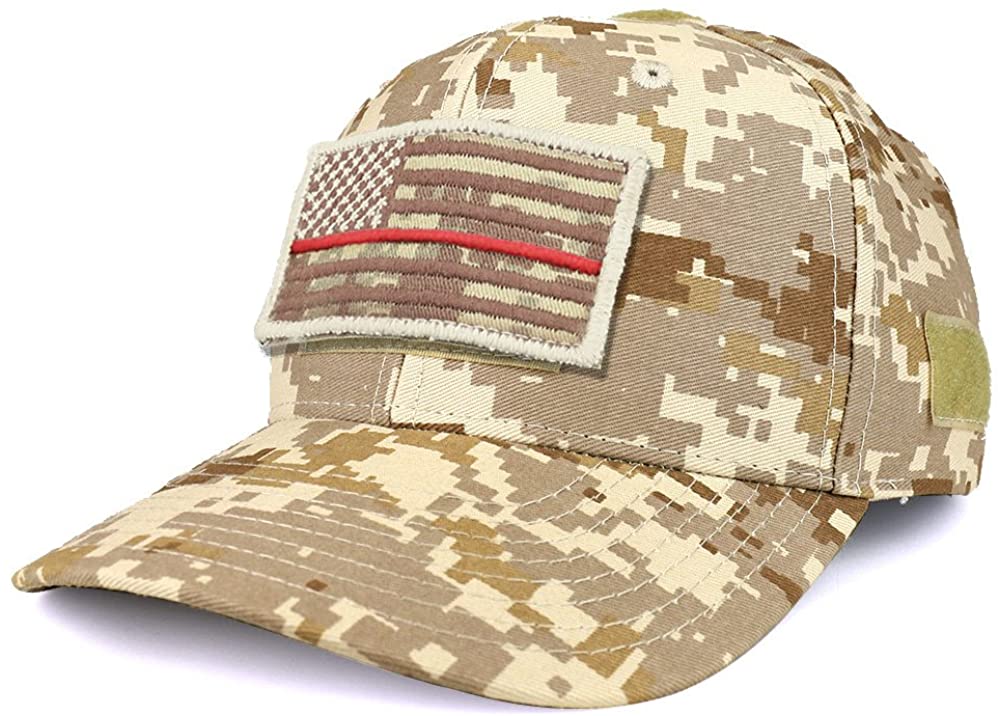 Armycrew USA Desert Digital Thin Red Tactical Patch Structured Baseball Cap