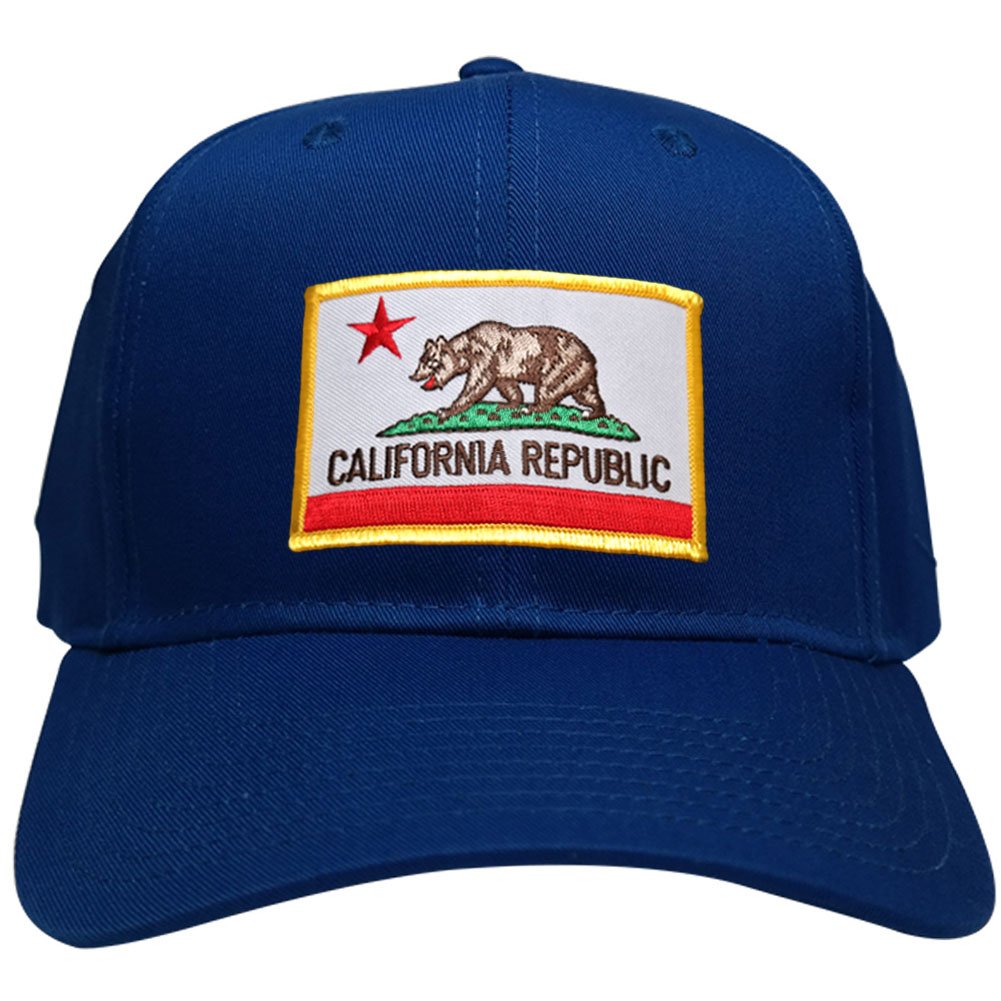 California Republic Embroidered Iron On Patch Gold Border Snapback Baseball Cap