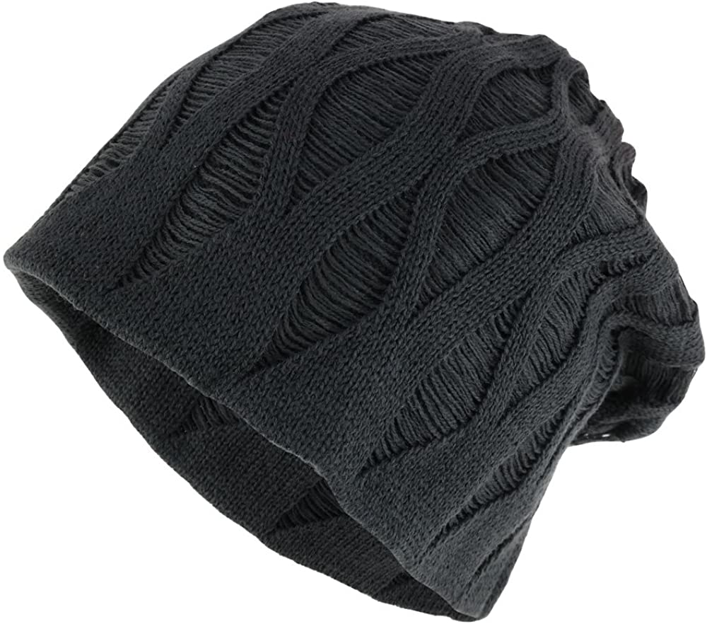 Armycrew Rasta Deep Crown Acrylic Distressed Reversible Slouchy Warm Beanie Hat
