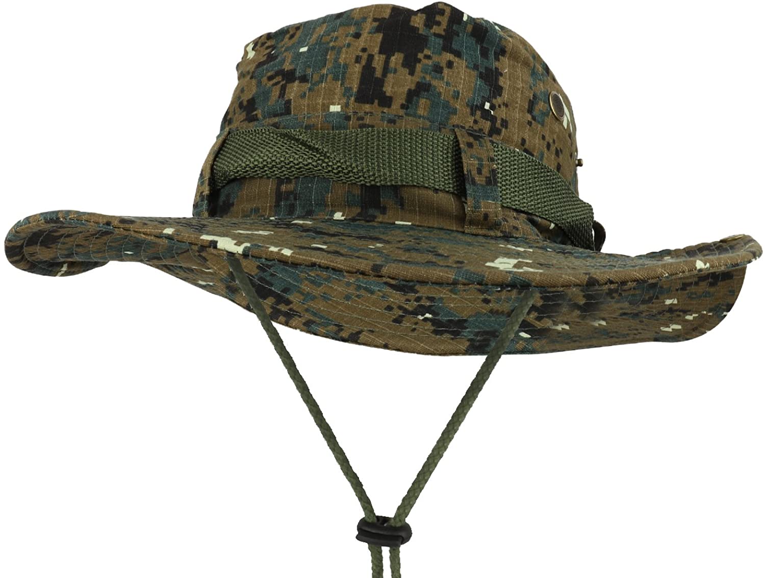 Armycrew Military Digital Camouflage Outdoor Fisherman Chin Cord Boonie Hat