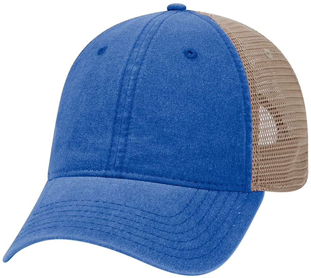 Armycrew Low Profile Washed Pigment Dyed Cotton Mesh Back Trucker Cap