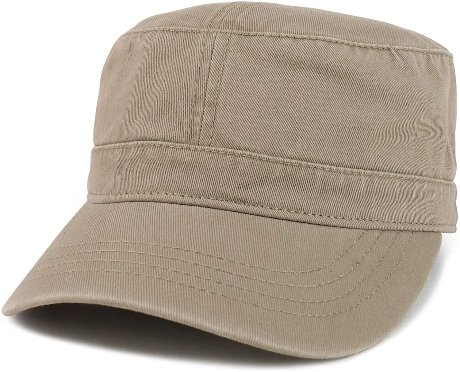 Armycrew Garment Washed Cotton Twill Military Style Flat Top Hat