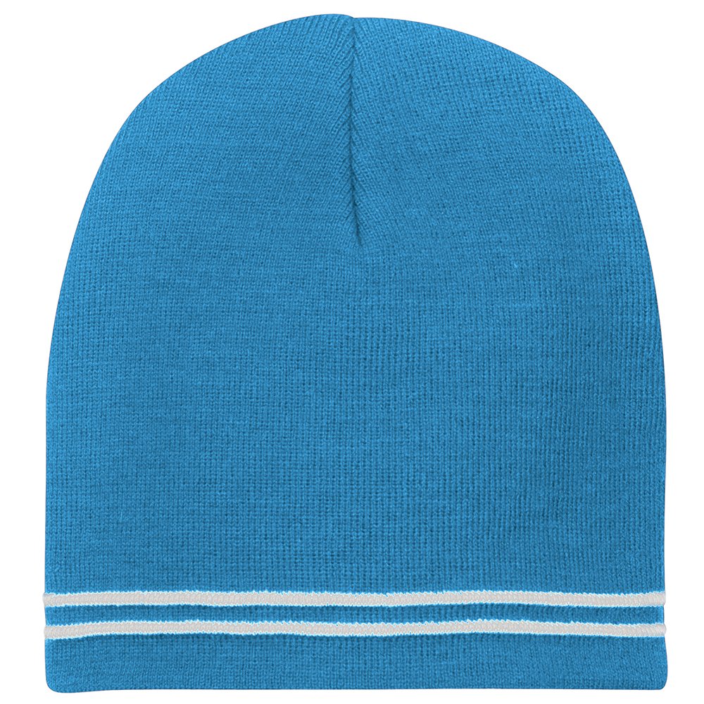Two Tone Color Winter Short Stripe Beanie Hat