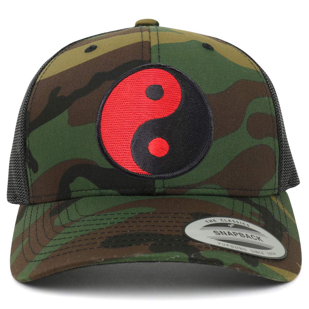Armycrew Red Yin Yang Patch Mesh Trucker Cap