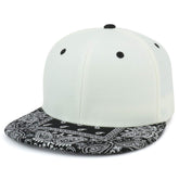 Armycrew Paisley Bandana Print Flat Bill Snapback Cap
