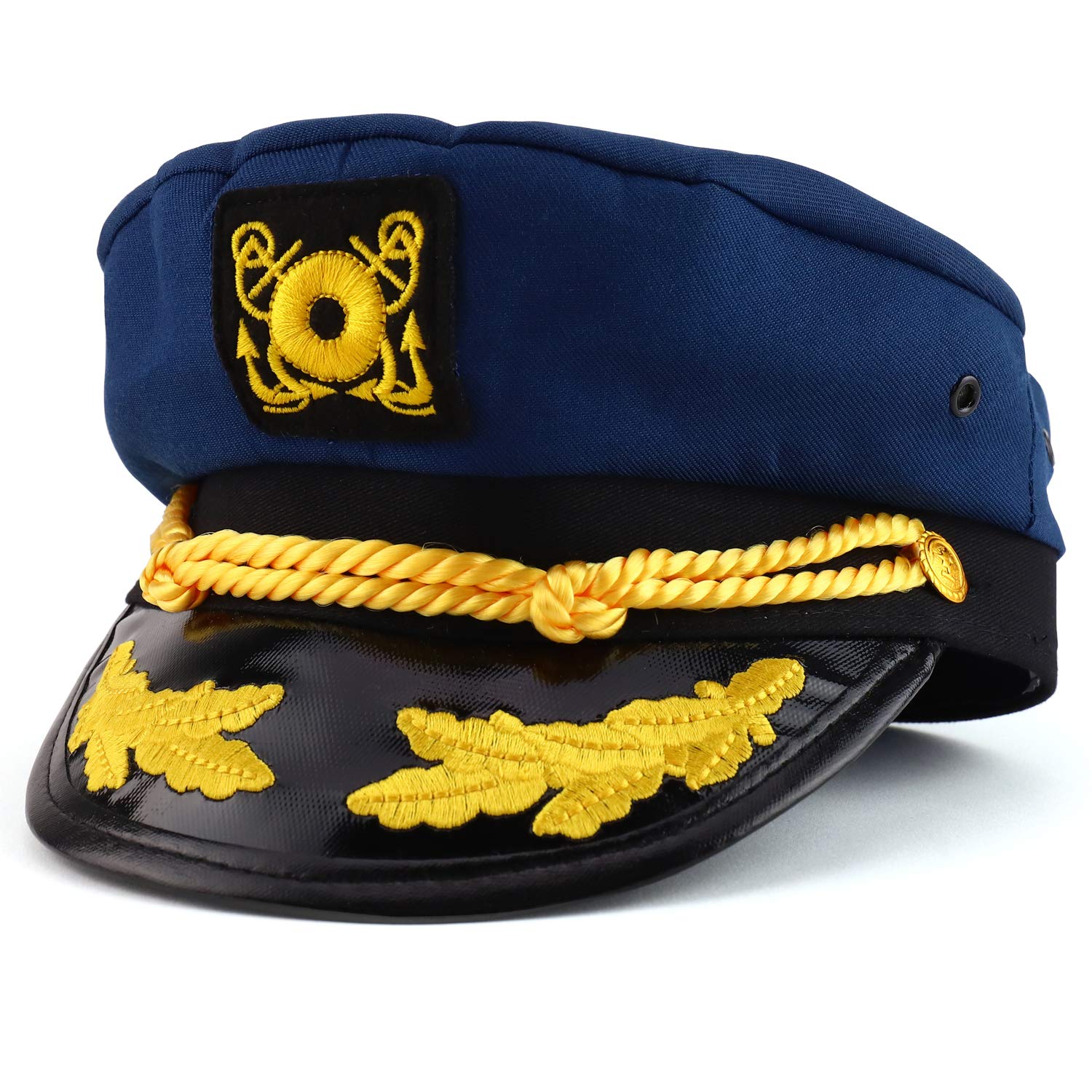 Armycrew Adult Size Cotton Yacht Sailor Captain Hat with Flagship Embr