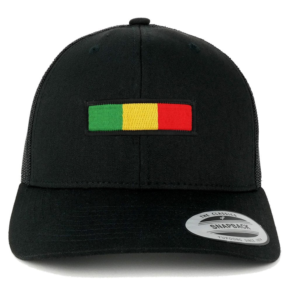 Rasta Green Yellow Red Embroidered Iron on Patch Mesh Back Trucker Cap