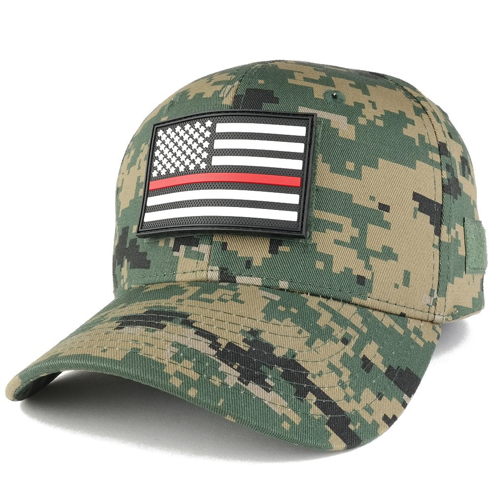 Thin RED Line USA Flag 3-D Rubber Tactical Patch Adjustable Structured Operator Cap