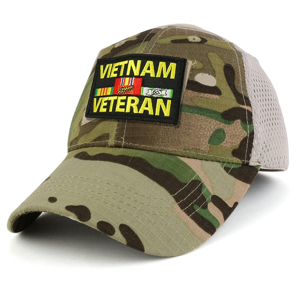 Armycrew Vietnam Veteran Tactical Patch Cotton Adjustable Trucker Cap