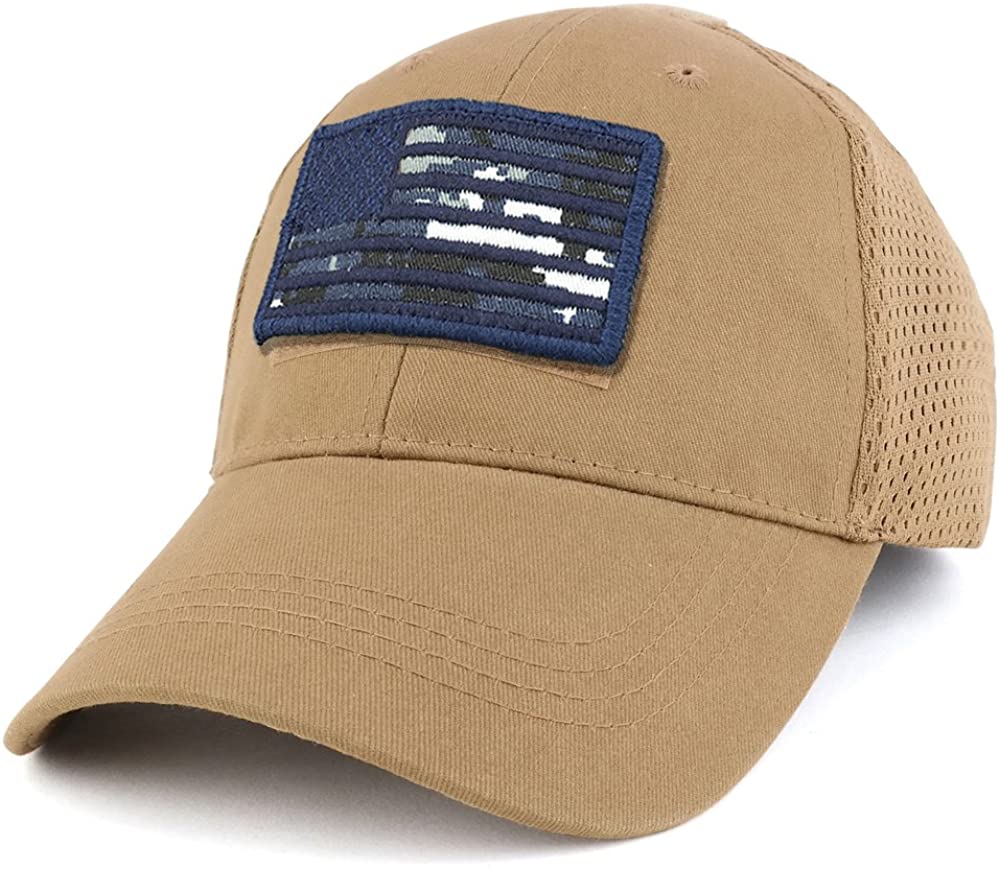 Armycrew USA Navy Flag Tactical Patch Cotton Adjustable Trucker Cap
