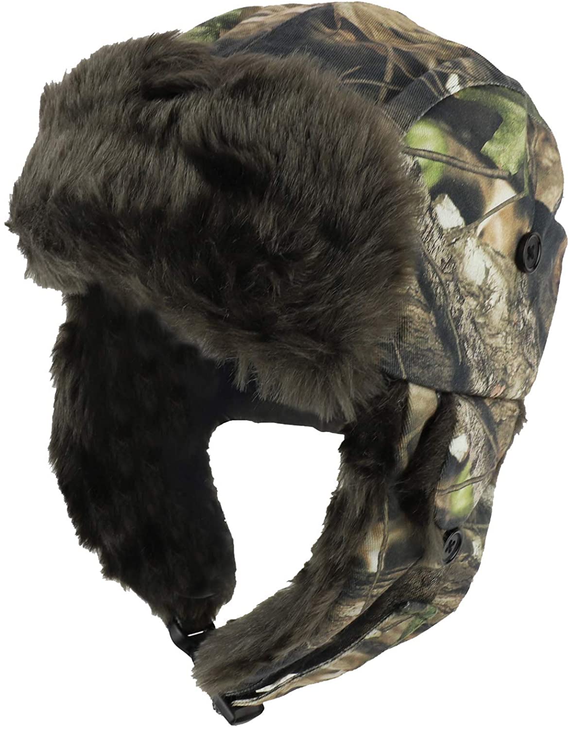 Armycrew HybriCam Camouflage Aviator Faux Fur Trooper Hat with Earflaps