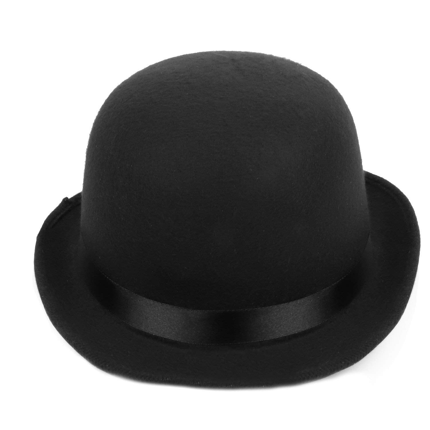 Armycrew 4.5 Inch High Deluxe Felt Derby Bowler Hat with Precurved Bill