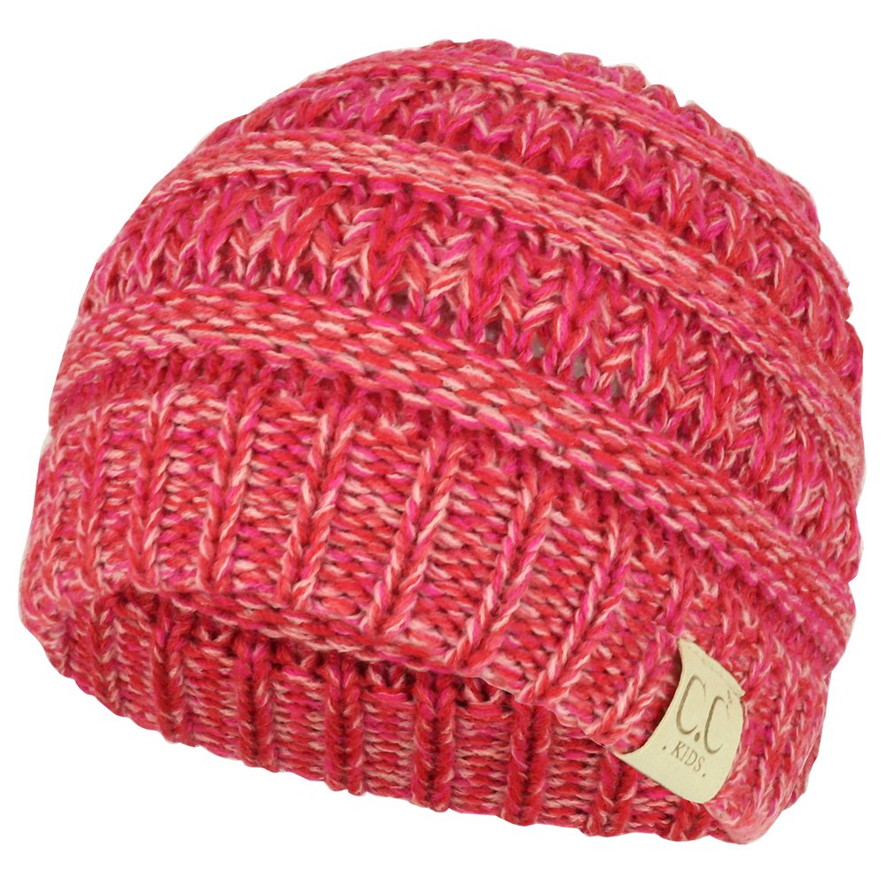 Kids 4-Tone Multi Color Knit Winter Beanie Hat