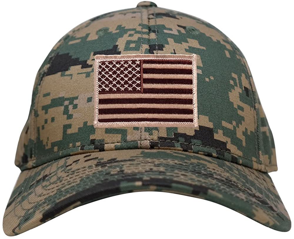Armycrew Low Profile US American Flag Patch Camo Cap - MCU