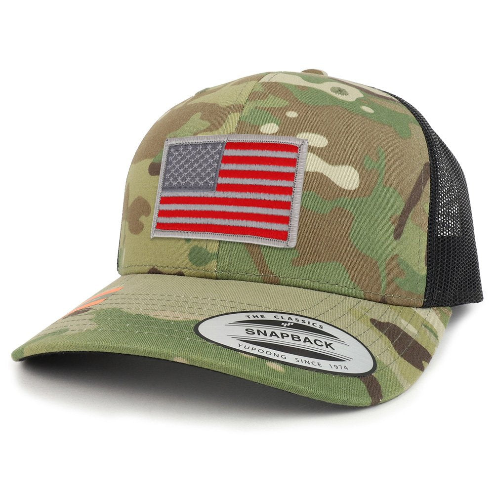 Armycrew Assorted USA Patch Camouflage Structured Trucker Mesh Baseball Cap