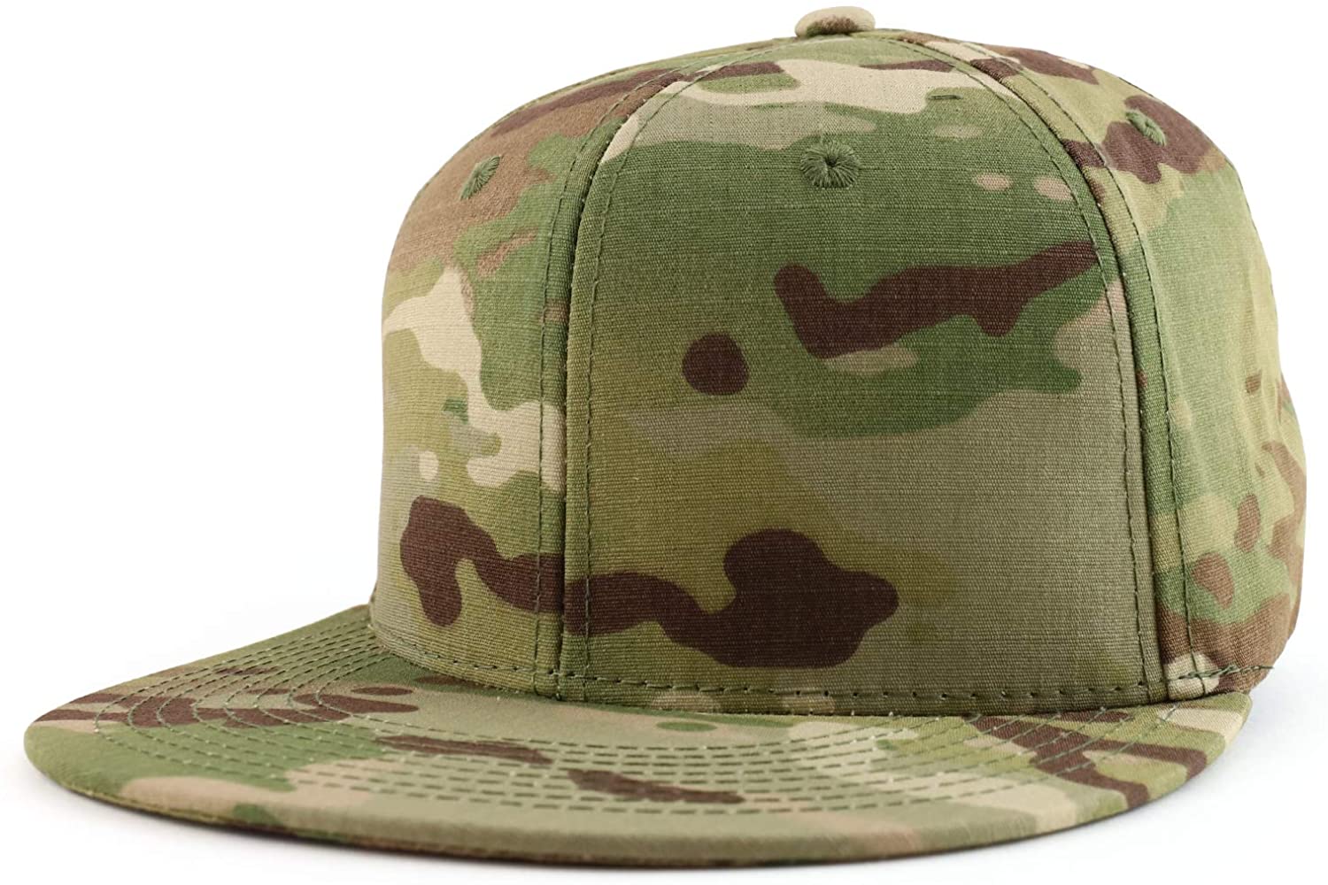 Armycrew 6 Panel Flatbill Ripstop Authentic Multicam Snapback Cap