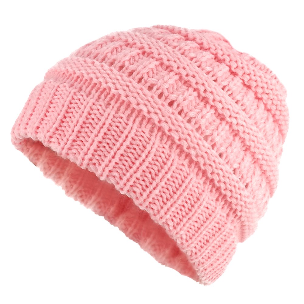 Armycrew Kids Solid Ribbed Knit Warm Beanie Hat - Beige