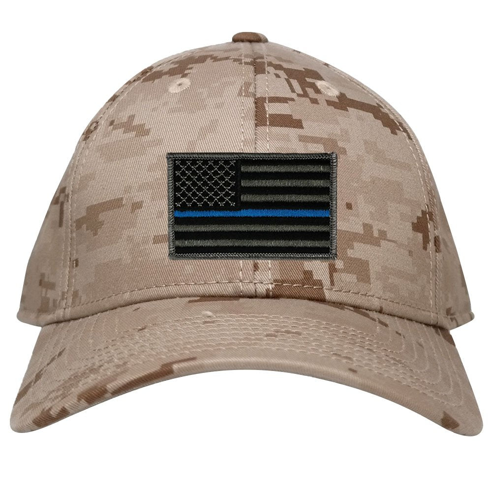 Low Profile US American Flag Patch Camo Cap - DES