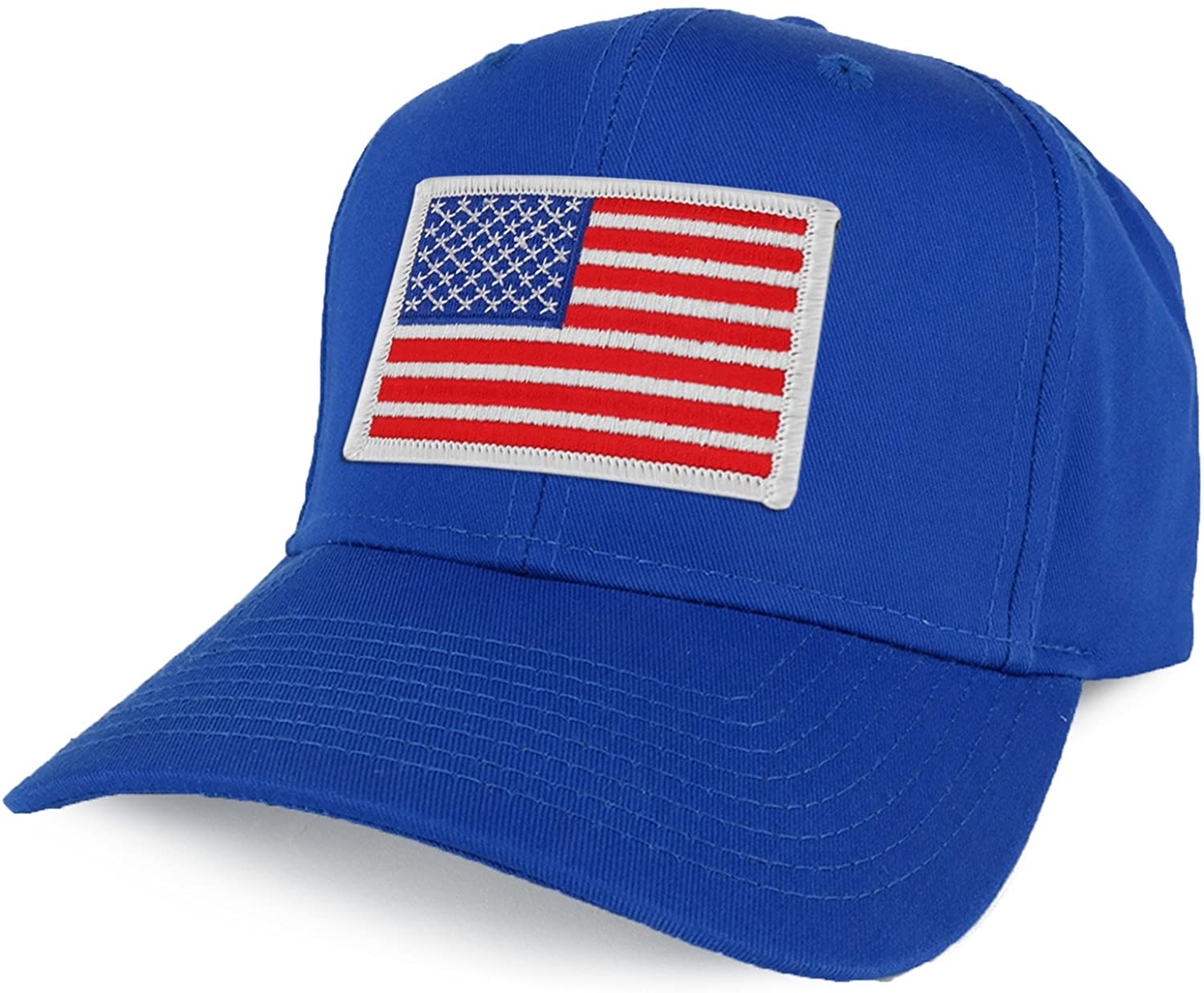 Armycrew XXL Oversize White USA American Flag Patch Solid Baseball Cap