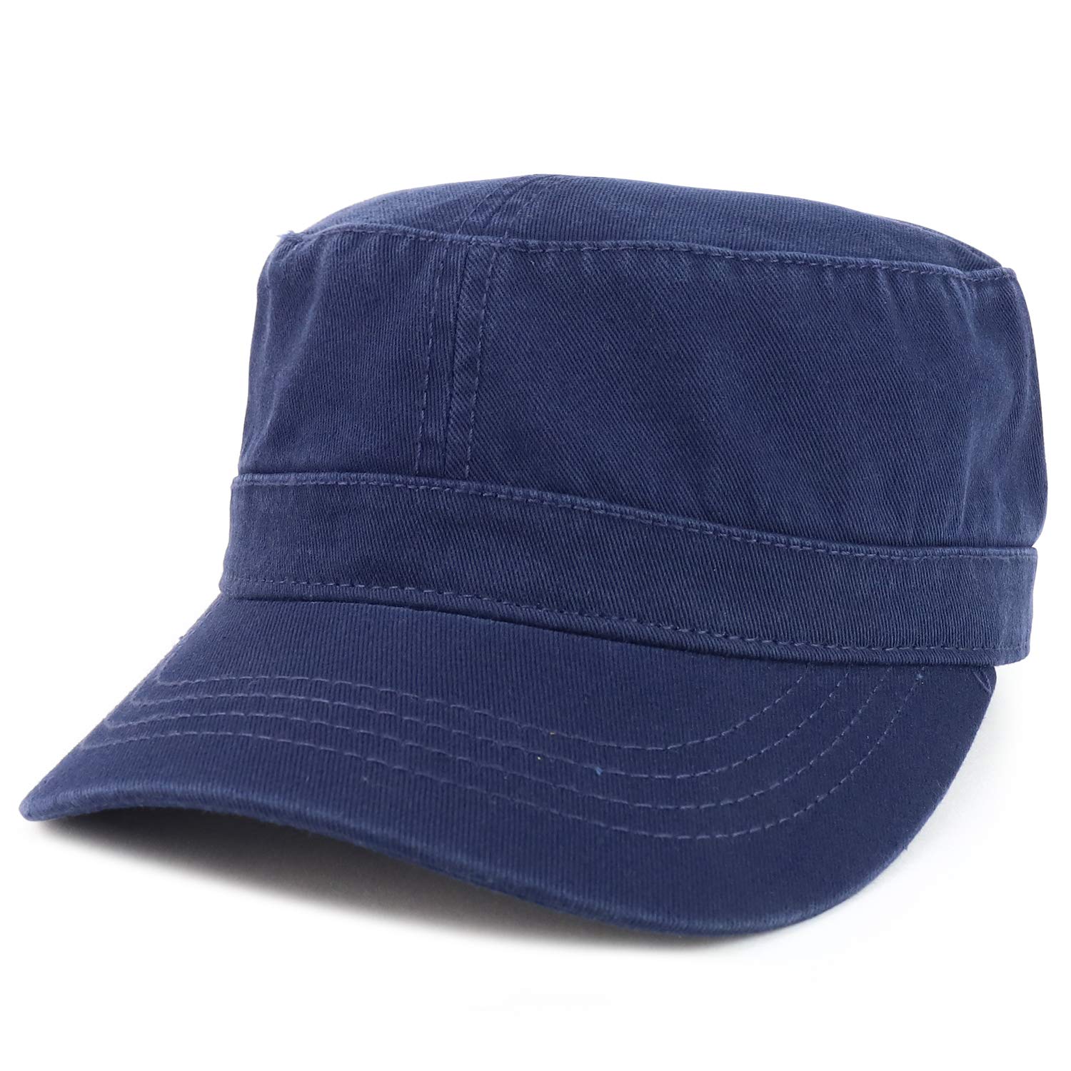 Armycrew Garment Washed Cotton Twill Military Style Flat Top Hat