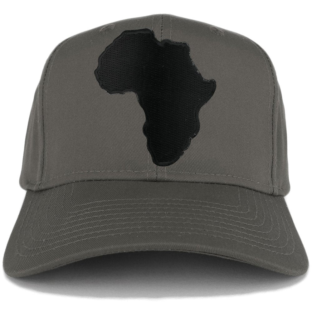 Solid Black Africa Map Embroidered Iron on Patch Adjustable Baseball Cap