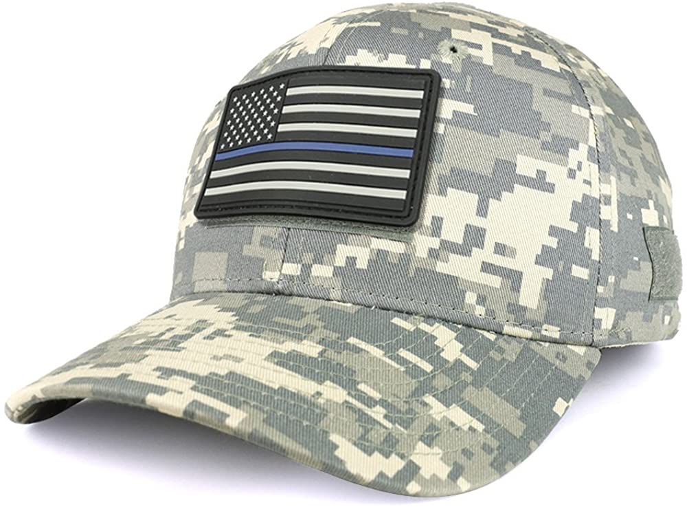 Armycrew USA Rubber Thin Blue Flag Tactical Patch Structured Operator Baseball Cap