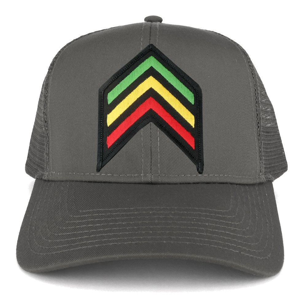 Rasta Sergeant RGY Arrow Embroidered Iron on Patch Adjustable Trucker Cap